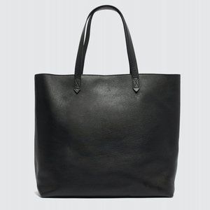 Madewell Black Leather Zip-Top Transport Tote